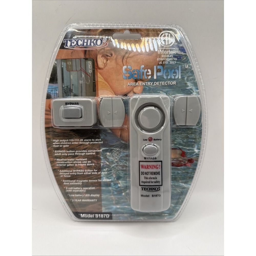 Techko Safe Pool Area Entry Detector Pool Alarm S187D New